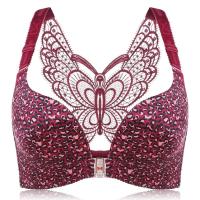 Butterfly Embroidery Front Closure Wireless...